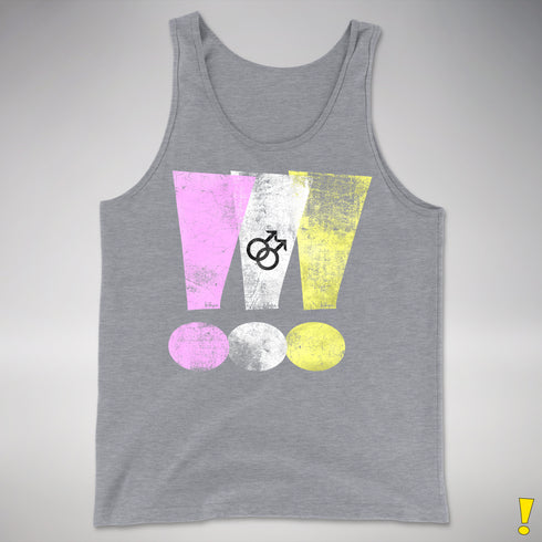 Twink Pride Grunge Exclamation Points Premium Tank Top - Grey Heather